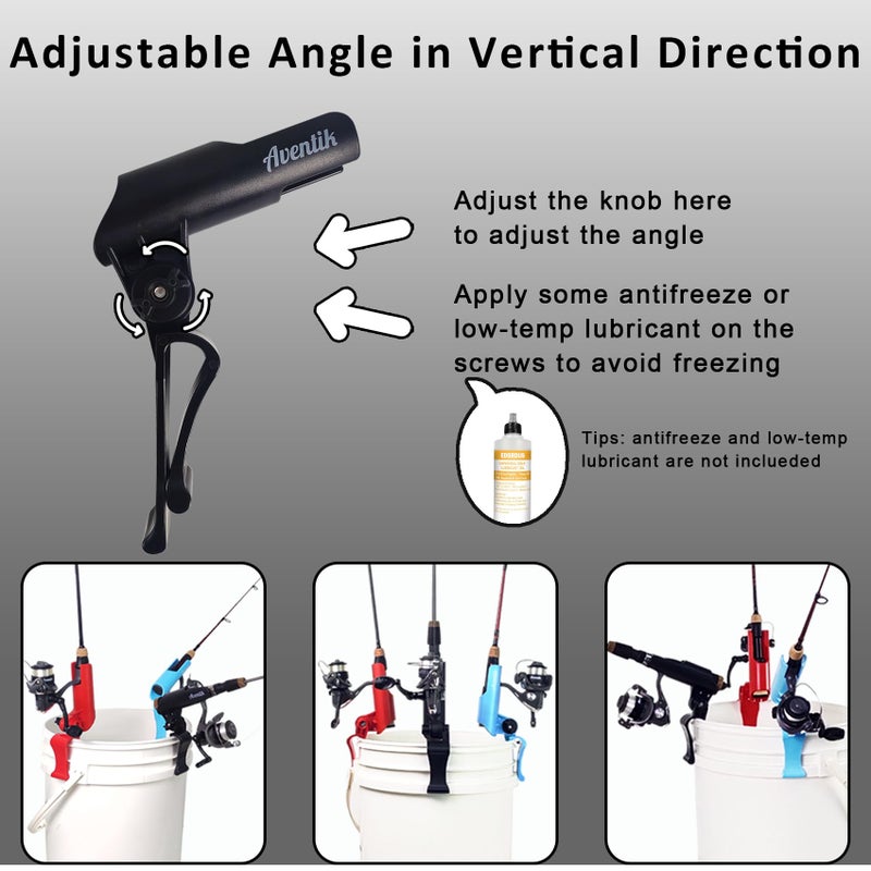 EUPHENG Aventik Adjustable Bucket Rod Holder(Black 4pcs) - Image 2